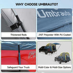 Umbrauto Truck Bed Tent PU3000mm Waterproof Pickup Truck Tents