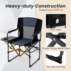 Folding Camping Chair with Side Table and Cup Holder with Carrying Bag
