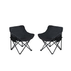 2 Pieces Outdoor Camping Chairs Folding / Portable, Comfortable Seating, Durable Steel Fram