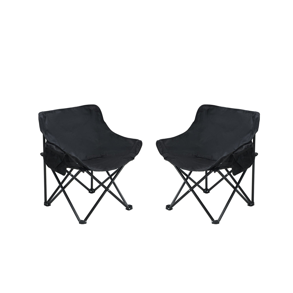2 Pieces Outdoor Camping Chairs Folding / Portable, Comfortable Seating, Durable Steel Fram