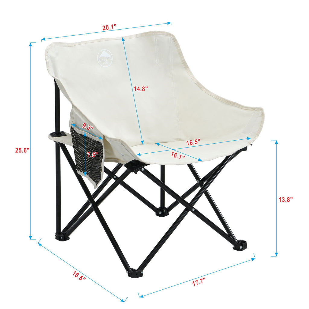 2 Pieces Outdoor Camping Chairs Folding / Portable, Comfortable Seating, Durable Steel Fram