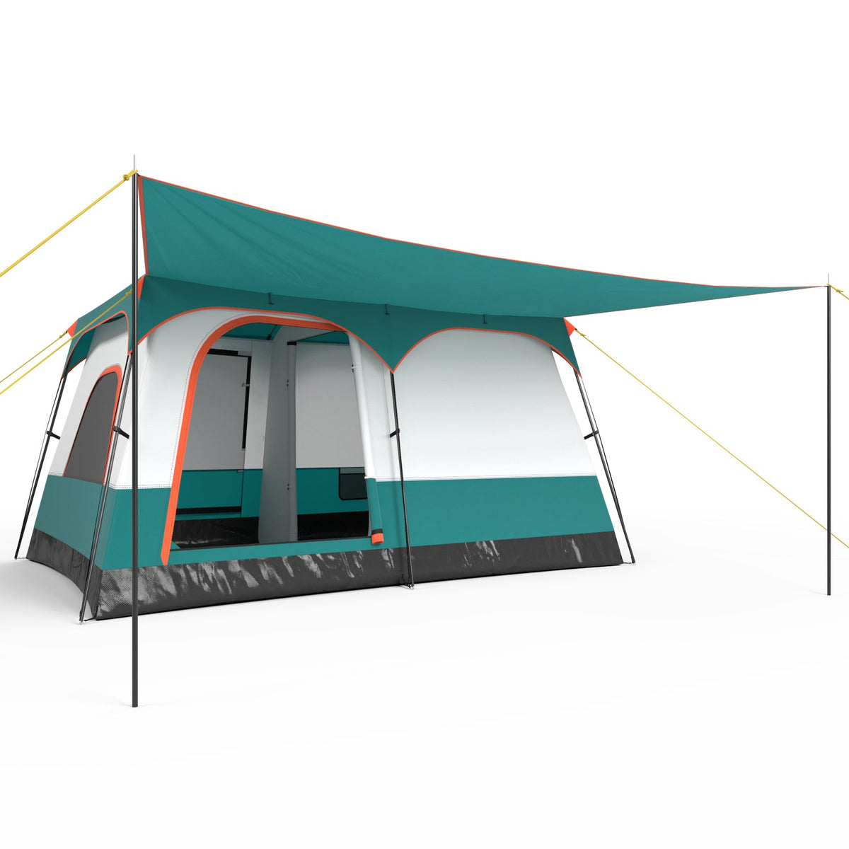 6-8 Person Camping Tent with Double Rooms and 2 Doors