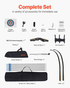 Recurve Bow And Arrows Kit, 60 Inch Wooden Takedown Bows, Right Handed Ergonomic Archery Recurve Bow Package, Longbow For Outdoor Target Training Practice Hunting, Beginners To Advanced, 35 Lbs