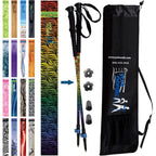 Official Casual Trek Hiking & Walking Poles - Hiking/Trekking Grip w-flip locks, detachable feet and travel bag - pair - For Heights up to 6’2”