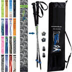 Official Casual Trek Hiking & Walking Poles - Hiking/Trekking Grip w-flip locks, detachable feet and travel bag - pair - For Heights up to 6’2”